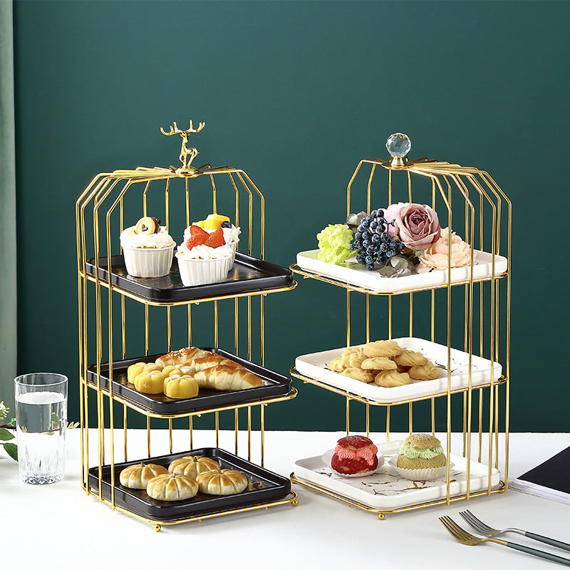 Elegant Ceramic Snack Tray: Afternoon Tea Delights and Candy Display Stand for Dessert Storage Elegant Ceramic Snack Tray: Afternoon Tea Delights and Candy Display Stand for Dessert Storage
