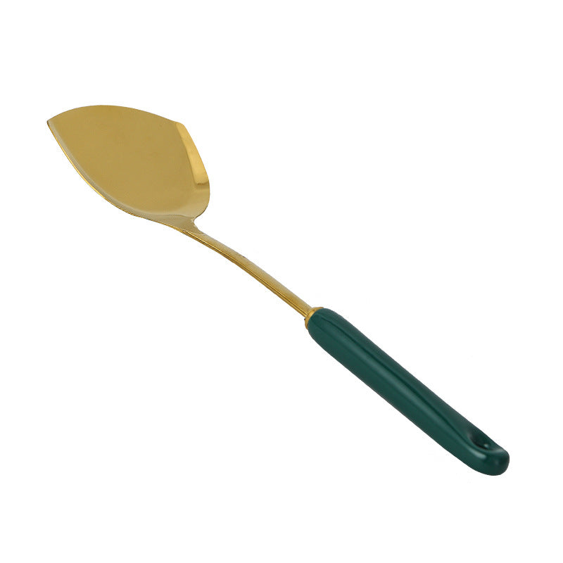 Kitchen Utensils Set with Ceramic Handled Spatula, Shovel, Spoon, and Rack Kitchen Utensils Set with Ceramic Handled Spatula, Shovel, Spoon, and Rack