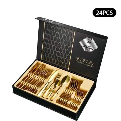 Stainless Steel Cutlery Set 24 Pcs Dinner and Steak Fork, Knife, Spoon Gift Packing Stainless Steel Cutlery Set 24 Pcs Dinner and Steak Fork, Knife, Spoon Gift Packing