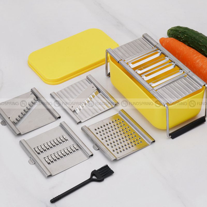 Stainless Steel Multifunctional Vegetable Cutter Grater Box 8 Pieces