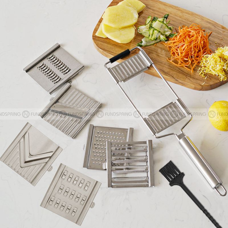 Stainless Steel Multifunctional Vegetable Cutter Grater 8 Pieces