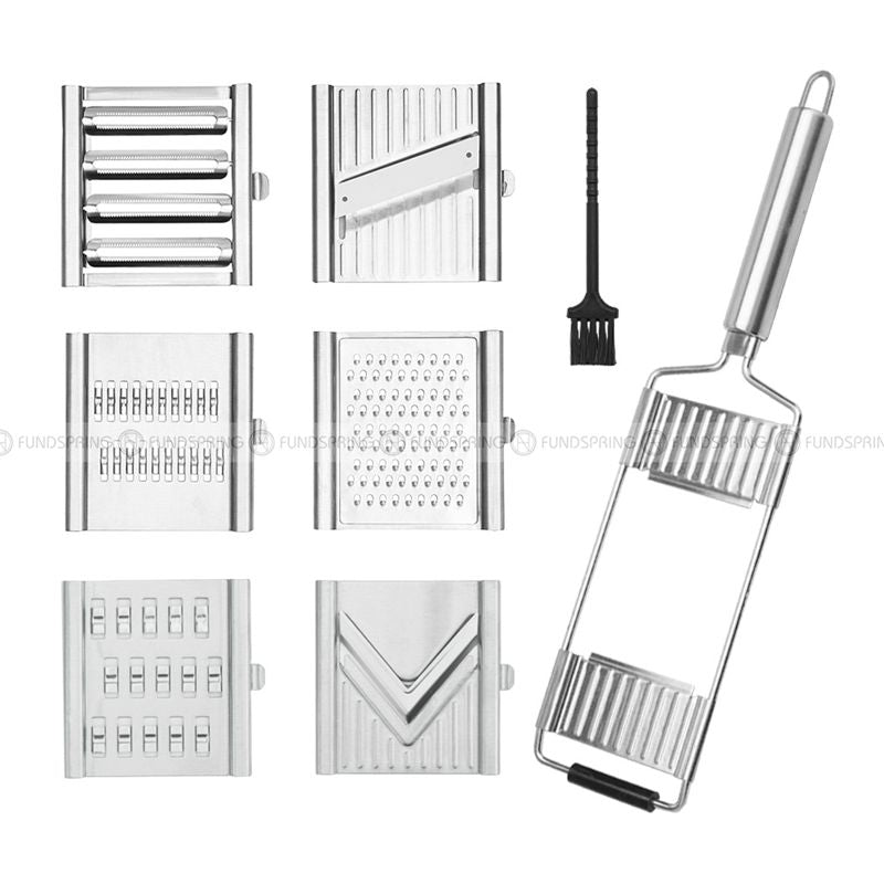 Stainless Steel Multifunctional Vegetable Cutter Grater 8 Pieces Stainless Steel Multifunctional Vegetable Cutter Grater 8 Pieces