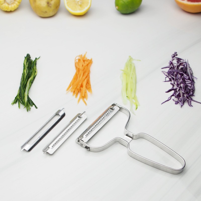 Stainless Steel Y Peeler Multifunctional Melon And Fruit Grater Set of 3 Stainless Steel Y Peeler Multifunctional Melon And Fruit Grater Set of 3
