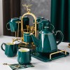 Ceramic Drinking Set with Tray, Coffee Cups with Gold Accents, Elegant Living Room Addition Ceramic Drinking Set with Tray, Coffee Cups with Gold Accents, Elegant Living Room Addition