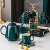 Ceramic Drinking Set with Tray, Coffee Cups with Gold Accents, Elegant Living Room Addition Ceramic Drinking Set with Tray, Coffee Cups with Gold Accents, Elegant Living Room Addition
