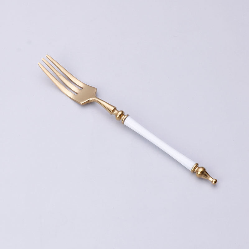304 Stainless Steel Cutlery Set Steak Fork, Knife, Spoon, Ceramic column handle Retro Euro Design Flatware 304 Stainless Steel Cutlery Set Steak Fork, Knife, Spoon, Ceramic column handle Retro Euro Design Flatware