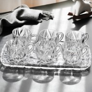 Glassy Comfort Deluxe: Heat-Resistant Glass Mugs with Handles, Includes Stylish Glass Tray and Rack Glassy Comfort Deluxe: Heat-Resistant Glass Mugs with Handles, Includes Stylish Glass Tray and Rack