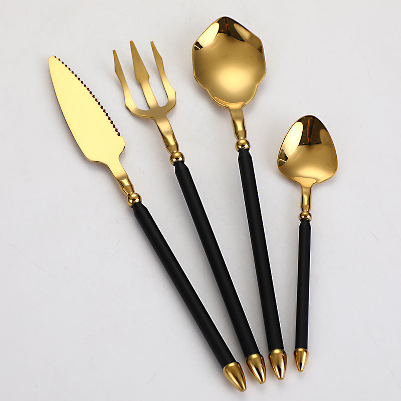 304 Stainless Steel Knife Fork Spoon Flatware Set Sea King Plated Cutlery Steak Fork Coffee Spoon 304 Stainless Steel Knife Fork Spoon Flatware Set Sea King Plated Cutlery Steak Fork Coffee Spoon