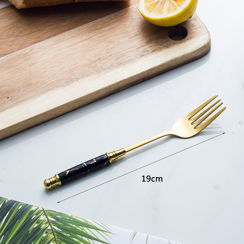 Marble Handle Flatware Set Stainless Steel Dinning Set Steak Fork, Spoon, Knife Marble Handle Flatware Set Stainless Steel Dinning Set Steak Fork, Spoon, Knife