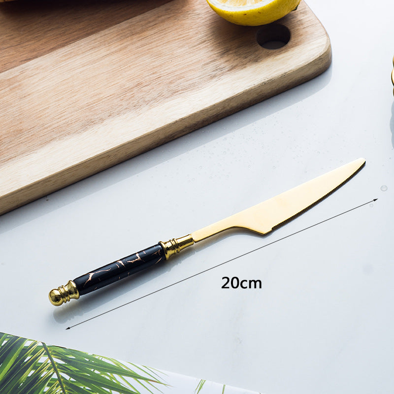 Marble Handle Flatware Set Stainless Steel Dinning Set Steak Fork, Spoon, Knife Marble Handle Flatware Set Stainless Steel Dinning Set Steak Fork, Spoon, Knife