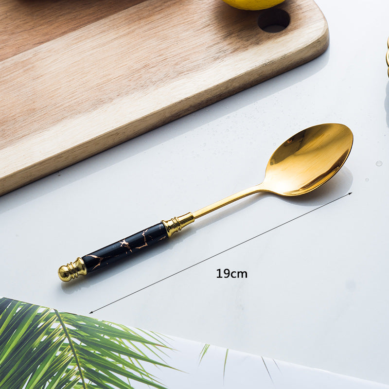 Marble Handle Flatware Set Stainless Steel Dinning Set Steak Fork, Spoon, Knife Marble Handle Flatware Set Stainless Steel Dinning Set Steak Fork, Spoon, Knife