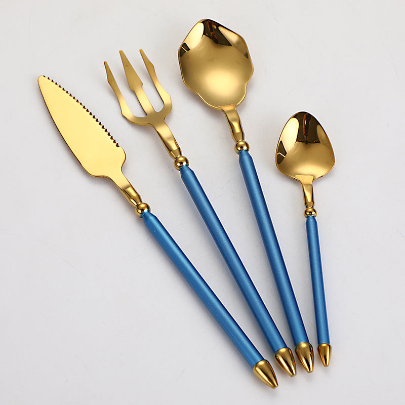 304 Stainless Steel Knife Fork Spoon Flatware Set Sea King Plated Cutlery Steak Fork Coffee Spoon 304 Stainless Steel Knife Fork Spoon Flatware Set Sea King Plated Cutlery Steak Fork Coffee Spoon