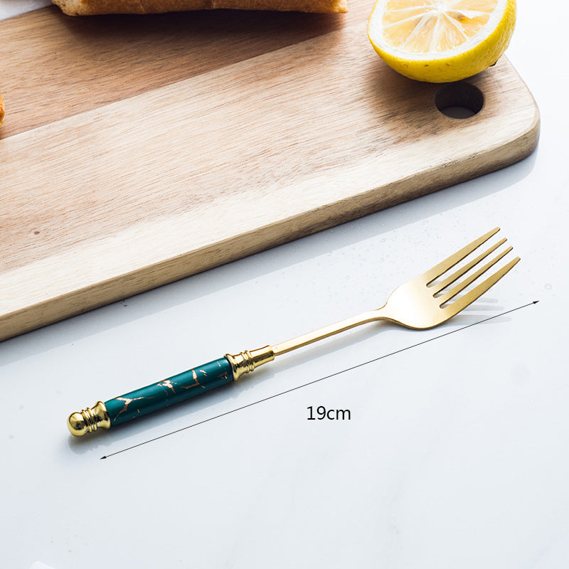 Marble Handle Flatware Set Stainless Steel Dinning Set Steak Fork, Spoon, Knife Marble Handle Flatware Set Stainless Steel Dinning Set Steak Fork, Spoon, Knife