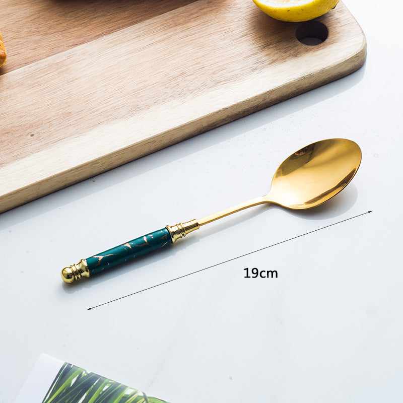 Marble Handle Flatware Set Stainless Steel Dinning Set Steak Fork, Spoon, Knife Marble Handle Flatware Set Stainless Steel Dinning Set Steak Fork, Spoon, Knife