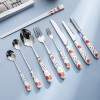 Creative Fruit Pattern Stainless Steel Fork, Knife, Spoon, Chopsticks, Steak Flatware Set Creative Fruit Pattern Stainless Steel Fork, Knife, Spoon, Chopsticks, Steak Flatware Set