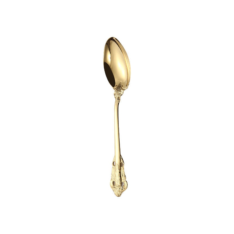 Royal Flatware Set of 13 Pcs 304 Stainless Steel Engraved Hollow Fork, Spoon, Knife, Fruit Fork, Coffee Spoon Royal Flatware Set of 13 Pcs 304 Stainless Steel Engraved Hollow Fork, Spoon, Knife, Fruit Fork, Coffee Spoon