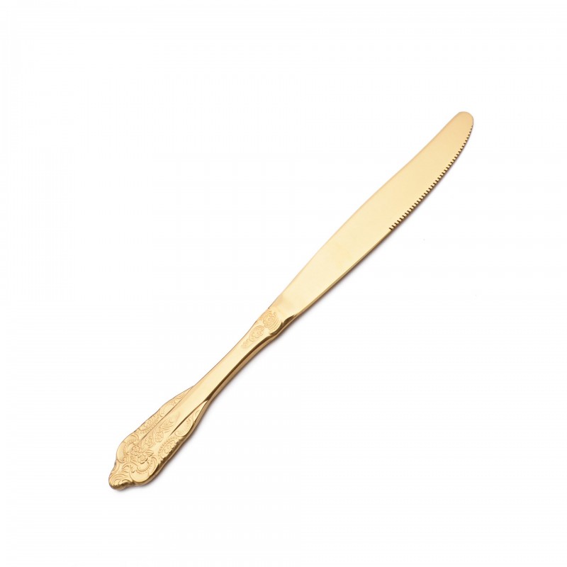 Europe Retro Gold, Silver Flatware Set Engraved Fork, Spoon, Knife For Dinner Set of 4 Europe Retro Gold, Silver Flatware Set Engraved Fork, Spoon, Knife For Dinner Set of 4