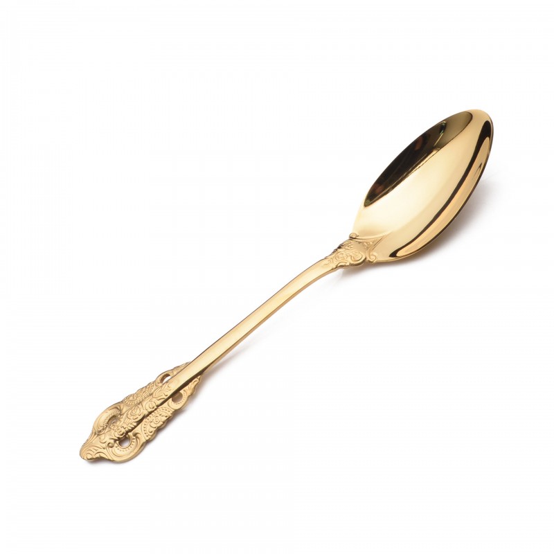 Europe Retro Gold, Silver Flatware Set Engraved Fork, Spoon, Knife For Dinner Set of 4 Europe Retro Gold, Silver Flatware Set Engraved Fork, Spoon, Knife For Dinner Set of 4