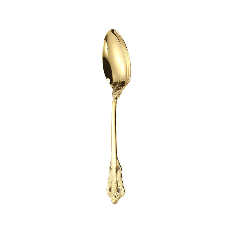 Royal Flatware Set of 13 Pcs 304 Stainless Steel Engraved Hollow Fork, Spoon, Knife, Fruit Fork, Coffee Spoon Royal Flatware Set of 13 Pcs 304 Stainless Steel Engraved Hollow Fork, Spoon, Knife, Fruit Fork, Coffee Spoon