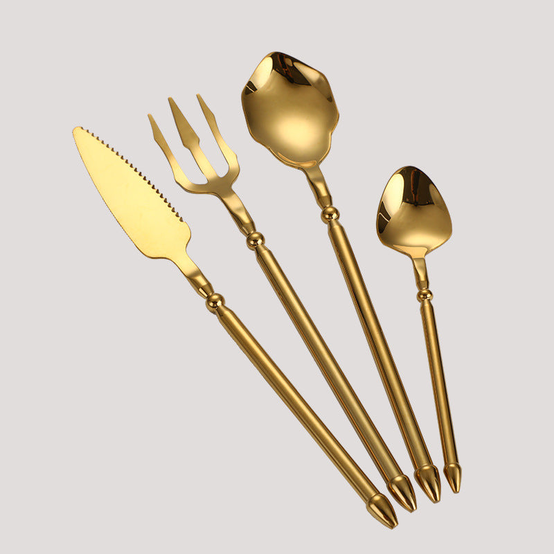 304 Stainless Steel Knife Fork Spoon Flatware Set Sea King Plated Cutlery Steak Fork Coffee Spoon 304 Stainless Steel Knife Fork Spoon Flatware Set Sea King Plated Cutlery Steak Fork Coffee Spoon