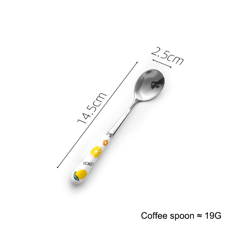 Creative Ceramic Handle Fruit Pattern SS Fork, Knife, Spoon, Chopsticks, Steak Flatware Set Creative Ceramic Handle Fruit Pattern SS Fork, Knife, Spoon, Chopsticks, Steak Flatware Set