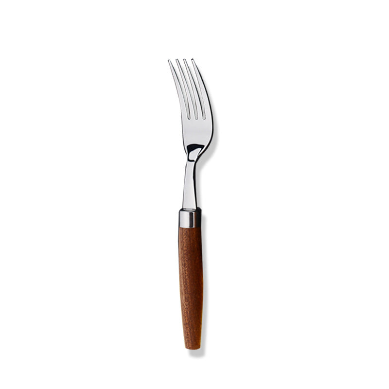304 Stainless Steel Fork, Knife, Spoon Cutlery Set With Wooden Handle 304 Stainless Steel Fork, Knife, Spoon Cutlery Set With Wooden Handle
