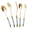 Marble Handle Flatware Set Stainless Steel Dinning Set Steak Fork, Spoon, Knife Marble Handle Flatware Set Stainless Steel Dinning Set Steak Fork, Spoon, Knife