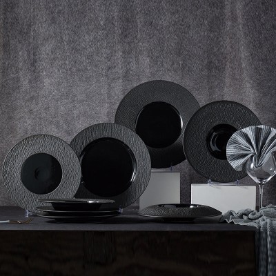Mocaa Stone Series Black Dinner Plates Ceramic Dinnerware Plates Mocaa Stone Series Black Dinner Plates Ceramic Dinnerware Plates