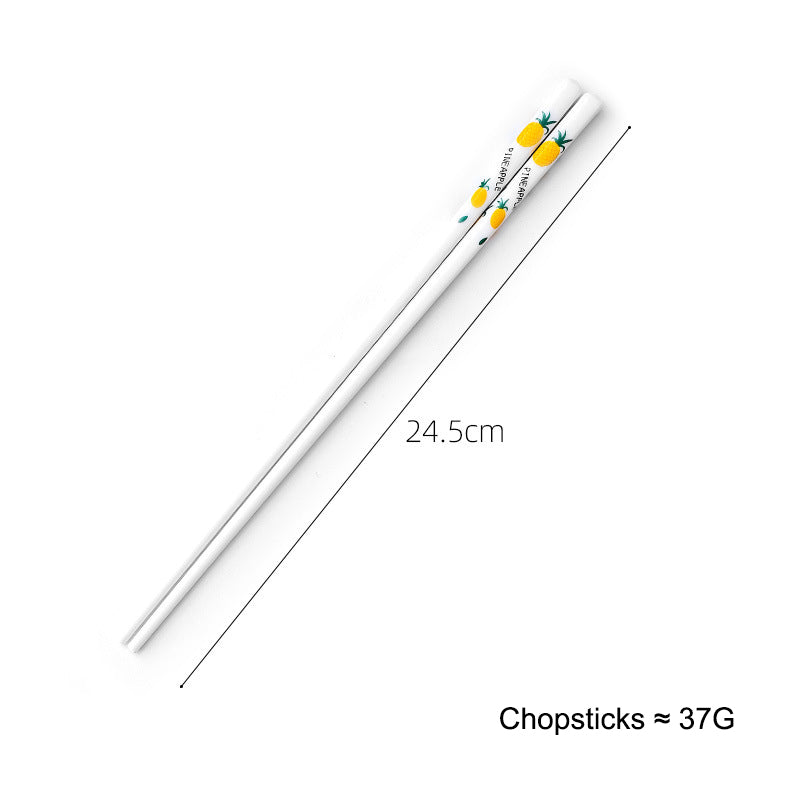 Creative Ceramic Handle Fruit Pattern SS Fork, Knife, Spoon, Chopsticks, Steak Flatware Set Creative Ceramic Handle Fruit Pattern SS Fork, Knife, Spoon, Chopsticks, Steak Flatware Set