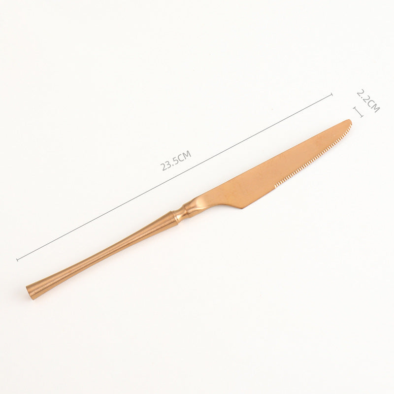 Matte 304 Stainless Steel Knife, Fork, Spoon Cutlery Set, High-quality Steak Flatware Set Matte 304 Stainless Steel Knife, Fork, Spoon Cutlery Set, High-quality Steak Flatware Set