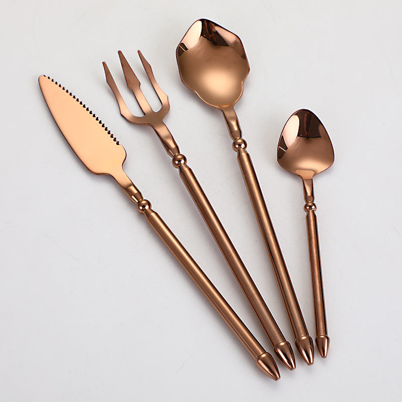 304 Stainless Steel Knife Fork Spoon Flatware Set Sea King Plated Cutlery Steak Fork Coffee Spoon 304 Stainless Steel Knife Fork Spoon Flatware Set Sea King Plated Cutlery Steak Fork Coffee Spoon