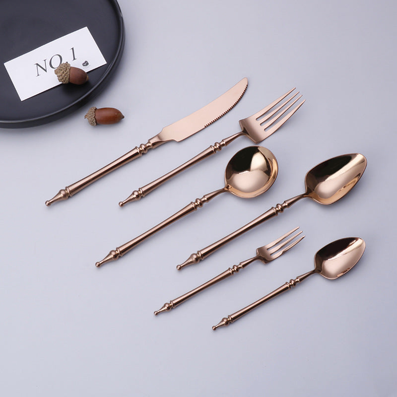 304 Stainless Steel Cutlery Set Steak Fork, Knife, Spoon, Ceramic column handle Retro Euro Design Flatware 304 Stainless Steel Cutlery Set Steak Fork, Knife, Spoon, Ceramic column handle Retro Euro Design Flatware