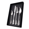 Europe Retro Gold, Silver Flatware Set Engraved Fork, Spoon, Knife For Dinner Set of 4 Europe Retro Gold, Silver Flatware Set Engraved Fork, Spoon, Knife For Dinner Set of 4