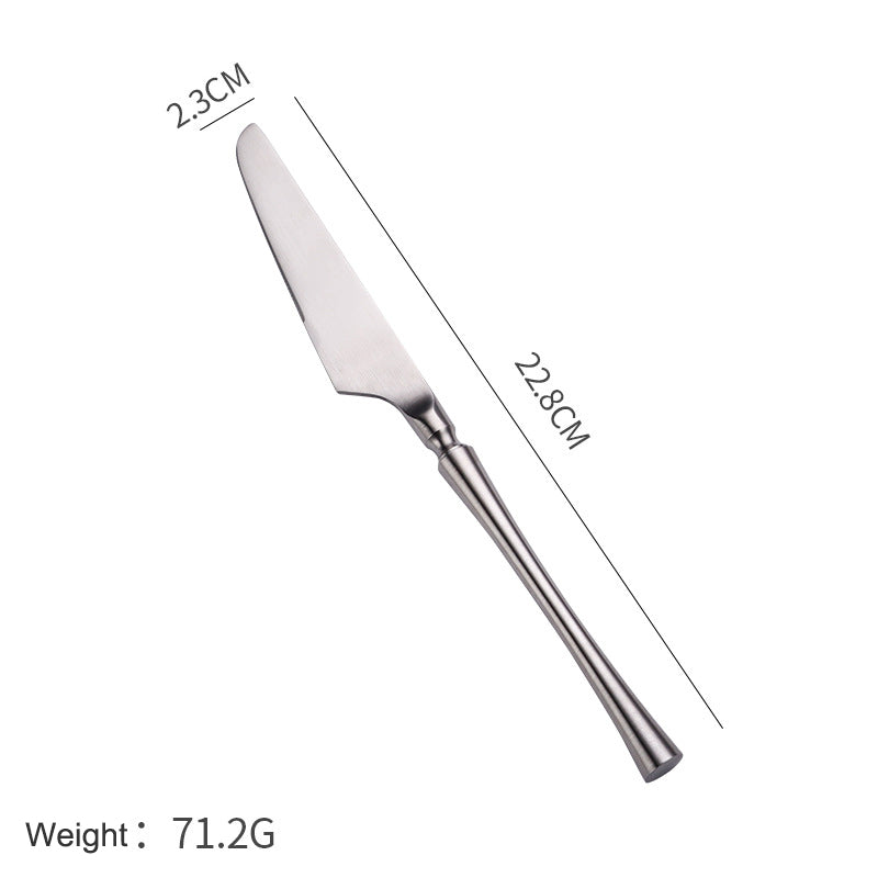 Matte 304 Stainless Steel Knife, Fork, Spoon Cutlery Set, High-quality Steak Flatware Set Matte 304 Stainless Steel Knife, Fork, Spoon Cutlery Set, High-quality Steak Flatware Set