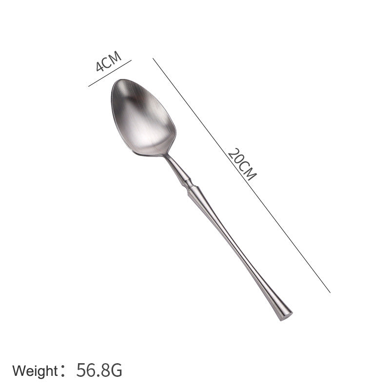 Matte 304 Stainless Steel Knife, Fork, Spoon Cutlery Set, High-quality Steak Flatware Set Matte 304 Stainless Steel Knife, Fork, Spoon Cutlery Set, High-quality Steak Flatware Set