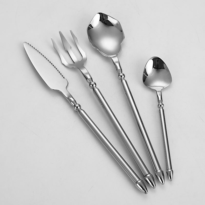 304 Stainless Steel Knife Fork Spoon Flatware Set Sea King Plated Cutlery Steak Fork Coffee Spoon 304 Stainless Steel Knife Fork Spoon Flatware Set Sea King Plated Cutlery Steak Fork Coffee Spoon
