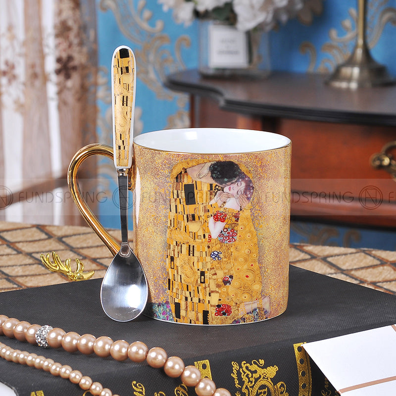 European Bone China Mug Set - Creative Ceramic Coffee Cup with Spoon European Bone China Mug Set - Creative Ceramic Coffee Cup with Spoon
