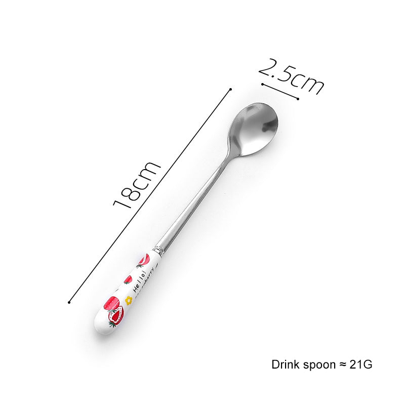 Creative Fruit Pattern Stainless Steel Fork, Knife, Spoon, Chopsticks, Steak Flatware Set Creative Fruit Pattern Stainless Steel Fork, Knife, Spoon, Chopsticks, Steak Flatware Set