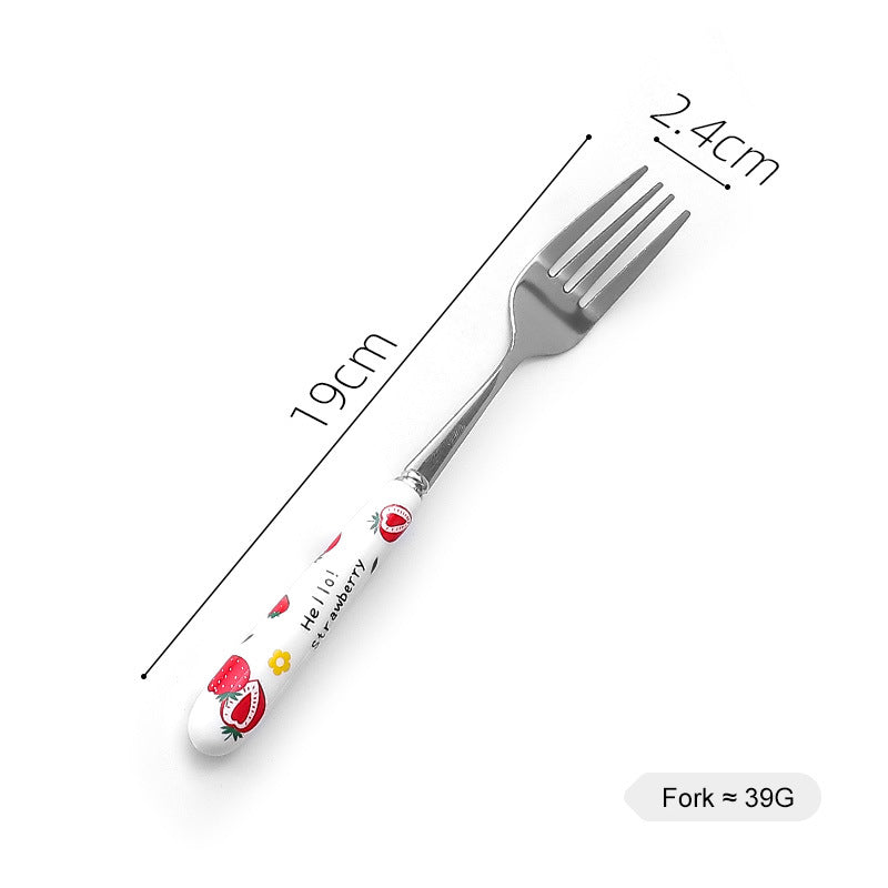 Creative Fruit Pattern Stainless Steel Fork, Knife, Spoon, Chopsticks, Steak Flatware Set Creative Fruit Pattern Stainless Steel Fork, Knife, Spoon, Chopsticks, Steak Flatware Set