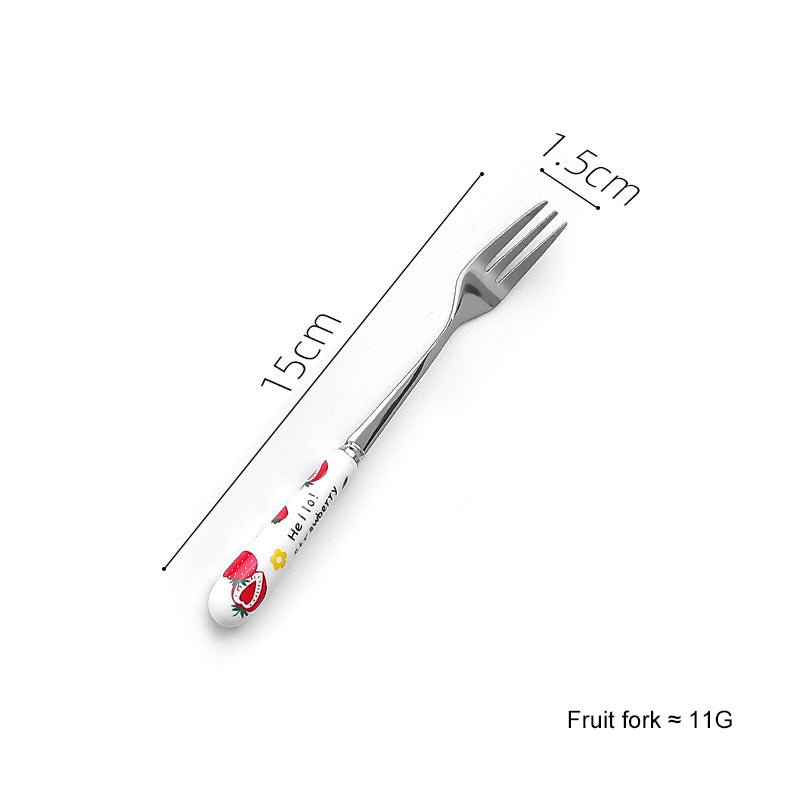 Creative Fruit Pattern Stainless Steel Fork, Knife, Spoon, Chopsticks, Steak Flatware Set Creative Fruit Pattern Stainless Steel Fork, Knife, Spoon, Chopsticks, Steak Flatware Set