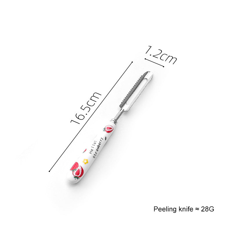 Creative Fruit Pattern Stainless Steel Fork, Knife, Spoon, Chopsticks, Steak Flatware Set Creative Fruit Pattern Stainless Steel Fork, Knife, Spoon, Chopsticks, Steak Flatware Set
