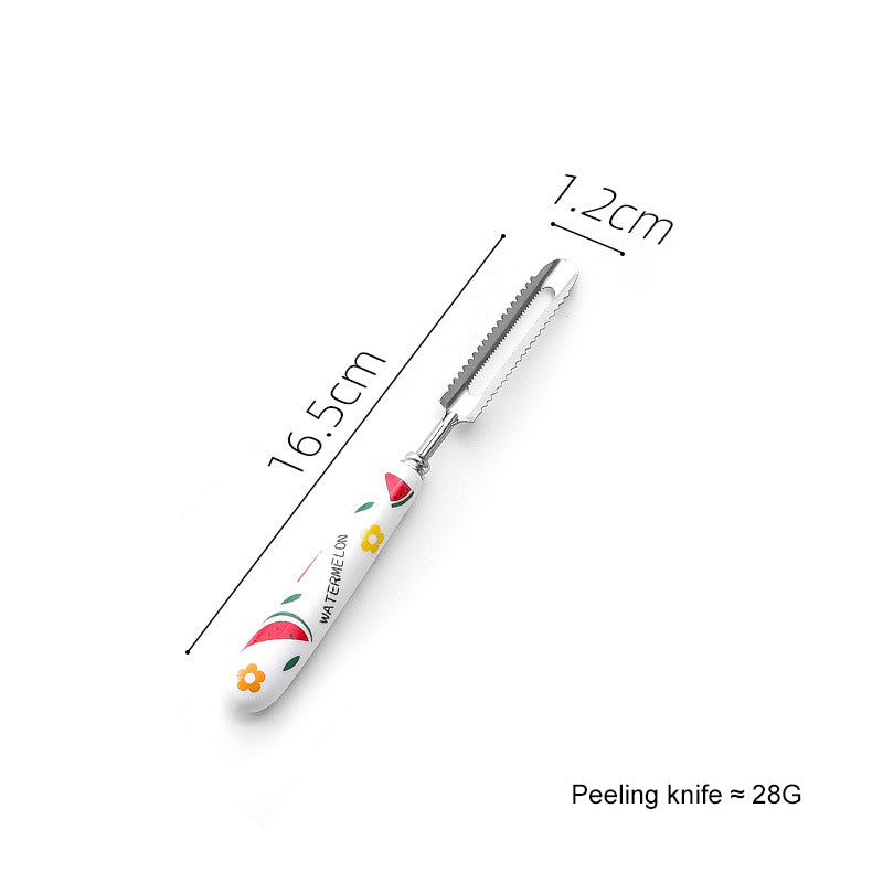 Creative Fruit Pattern Stainless Steel Fork, Knife, Spoon, Chopsticks, Steak Flatware Set Creative Fruit Pattern Stainless Steel Fork, Knife, Spoon, Chopsticks, Steak Flatware Set