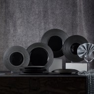 Designer Tableware Collection Weiss Series Ceramic Dish Black Plate Designer Tableware Collection Weiss Series Ceramic Dish Black Plate