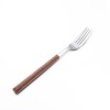 Stainless Steel White and Gold Fork, Spoon, Knife Flatware Set of 5 Imitation Wood Handle Stainless Steel White and Gold Fork, Spoon, Knife Flatware Set of 5 Imitation Wood Handle