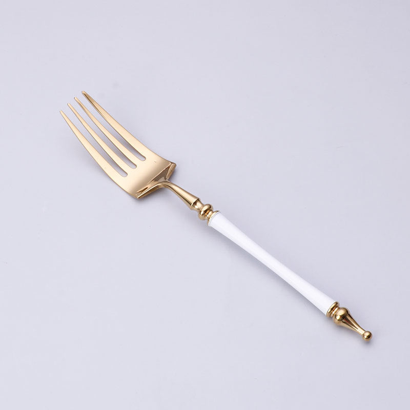 304 Stainless Steel Cutlery Set Steak Fork, Knife, Spoon, Ceramic column handle Retro Euro Design Flatware 304 Stainless Steel Cutlery Set Steak Fork, Knife, Spoon, Ceramic column handle Retro Euro Design Flatware