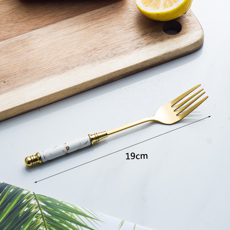 Marble Handle Flatware Set Stainless Steel Dinning Set Steak Fork, Spoon, Knife Marble Handle Flatware Set Stainless Steel Dinning Set Steak Fork, Spoon, Knife
