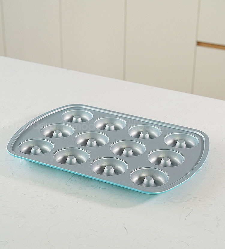 Silver Blue 12 Cups Cake Mold Donut Making Mold (12).jpg